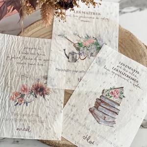 Carte à planter Merci Maître - Maîtresse - Atsem - Carte à pousser - Enfant - Papeterie - Cadeau de fin d'année