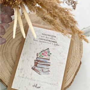 Carte à planter Merci Maître - Maîtresse - Atsem - Carte à pousser - Enfant - Papeterie - Cadeau de fin d'année image 2