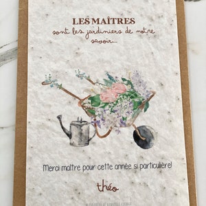 Carte à planter Merci Maître - Maîtresse - Atsem - Carte à pousser - Enfant - Papeterie - Cadeau de fin d'année image 5