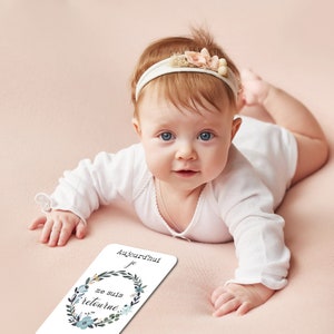 Milestone cards Birth Flowers Baby Flower crown Family Pregnancy Souvenir Stationery My first year image 3