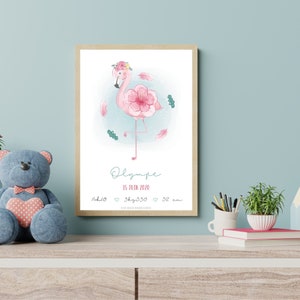 Affiche naissance personnalisée Collection Aquarelle Fille Garçon Cadeau personnalisé Chambre enfant Décoration Affiche bébé image 2