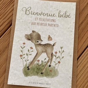 Carte à planter Bienvenue Bébé - Naissance - Papeterie - Carte à pousser - Félicitations image 3