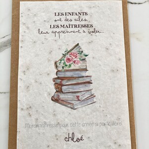 Carte à planter Merci Maître - Maîtresse - Atsem - Carte à pousser - Enfant - Papeterie - Cadeau de fin d'année image 3