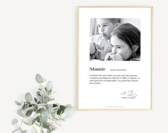 Personalized Grandmother's Day poster - Illustration - Personalized gift - Decoration - Family - Granny