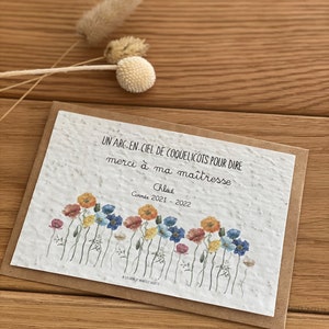 Thank you Teacher plantable card - Teacher - Atsem - Nanny - Nursery - Push card - Child - Stationery - End of year gift - Ecology image 3