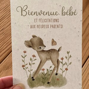 Carte à planter Bienvenue Bébé - Naissance - Papeterie - Carte à pousser - Félicitations image 2