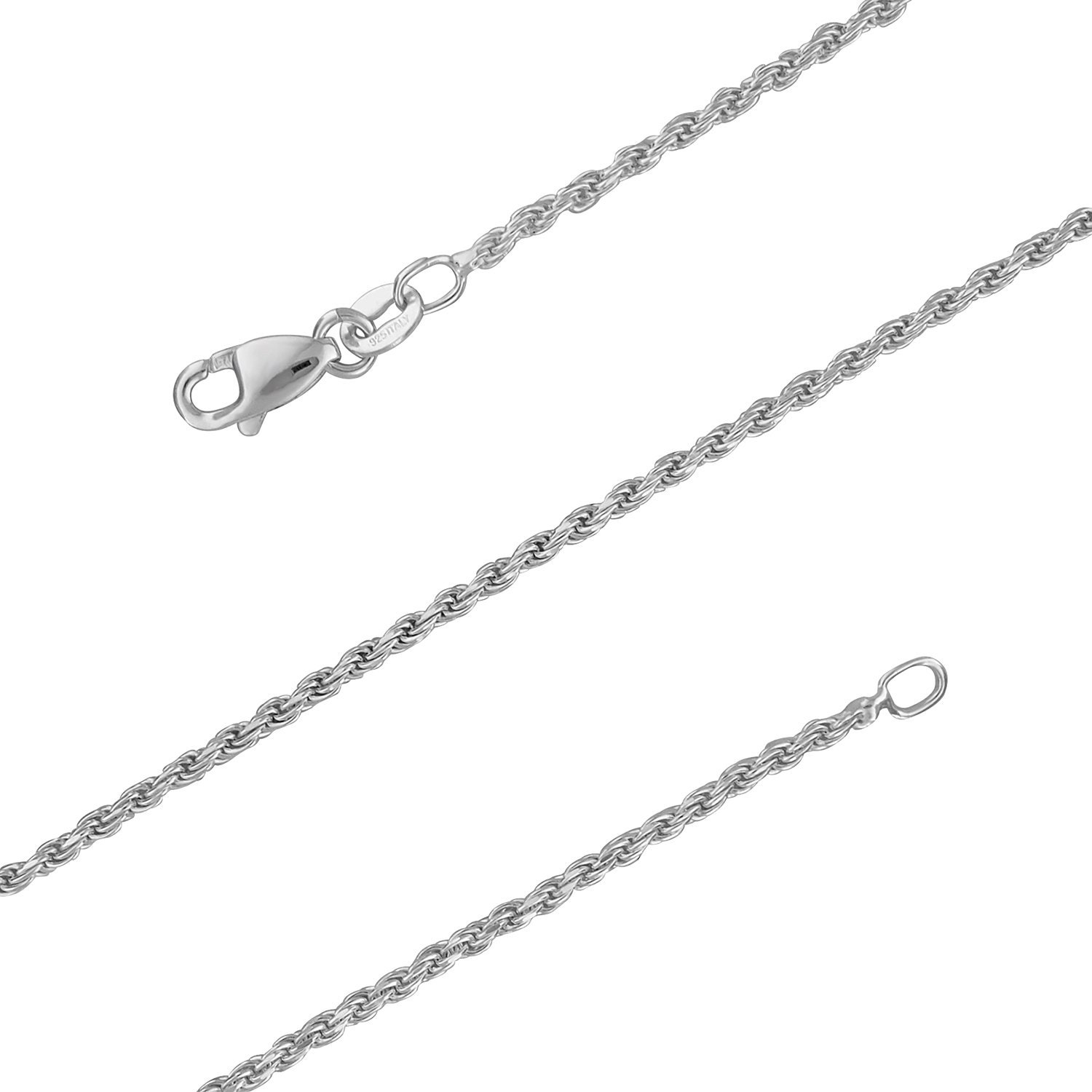 Sterling Silver 1.1mm Diamond-Cut Rope Chain Necklace Nickel-Free