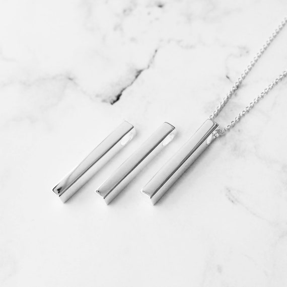 925 Sterling Silver Plain Vertical Bar 