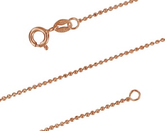 Details about   Men&Women's Real 18K Rose Gold Filled 2mm wide Italian Bead Chain Necklace P992R 