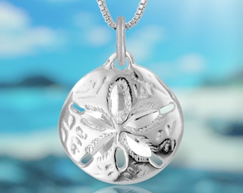 925 Sterling Silver Sand Dollar Pendant Necklace with Chain