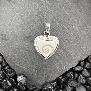 Sterling Silver Nautilus Shell Heart Pendant Only, No Chain