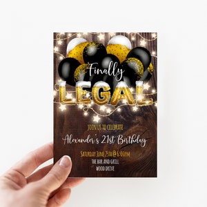 21st Birthday Beer Invitation, Twenty One Invite, Mens Birthday Party PRINTABLE Invite, 21st Birthday Invite Boyfriend Husband Male, binv1