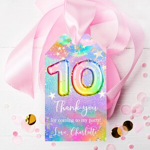 10. Geburtstag Geschenkanhänger zum 10. Geburtstag, Regenbogen Geburtstag Geschenkanhänger, Geschenkanhänger zum 10