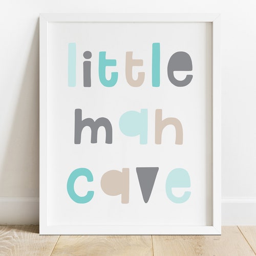 Little Man Cave Printable Boy's Nursery Art Scandinavian - Etsy