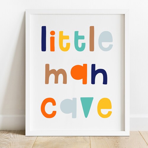 Little Man Cave Printable Boy's Nursery Art Scandinavian - Etsy