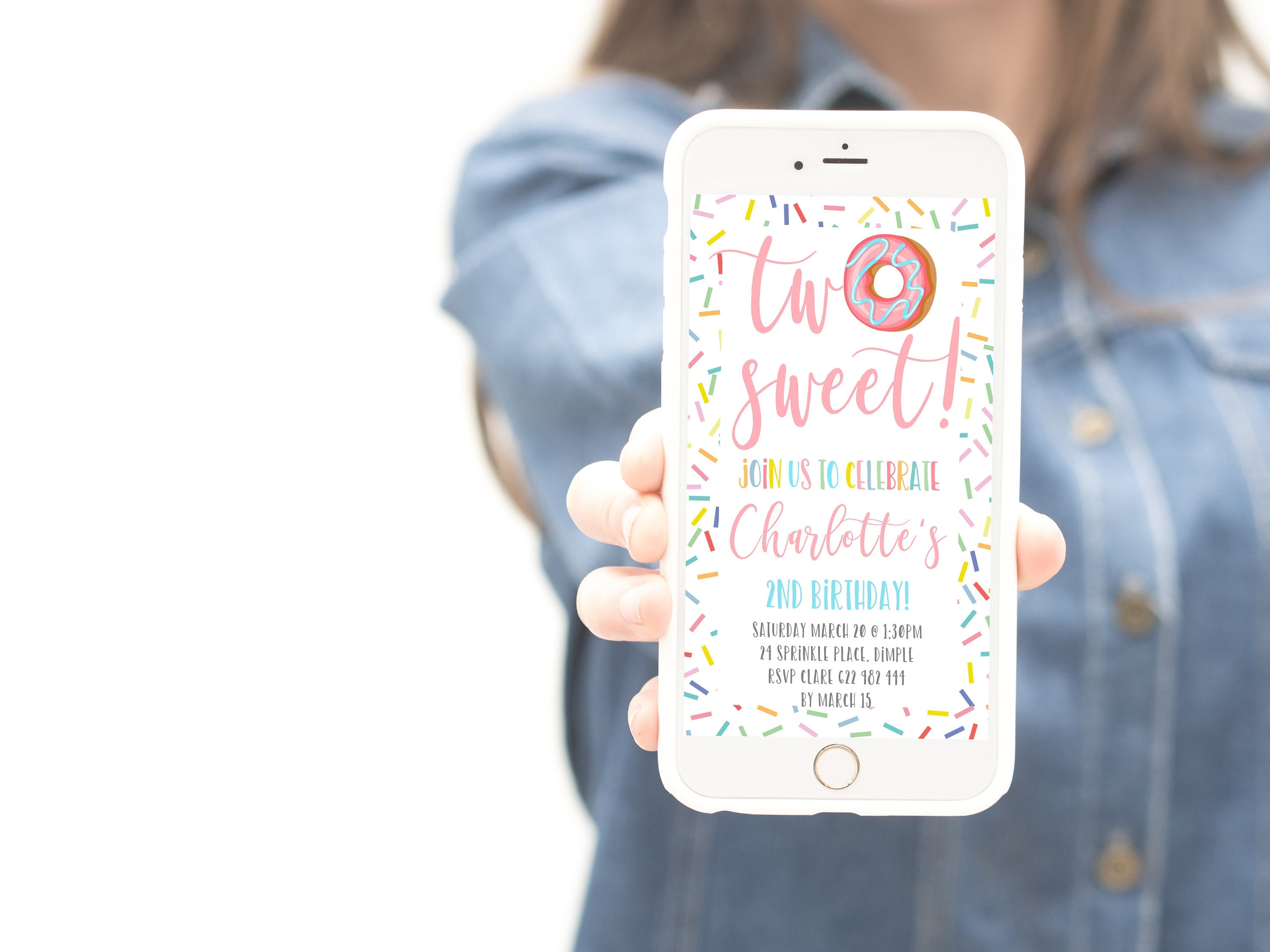 Editable Invite Invitation Template 2nd Birthday Party Invitation Phone