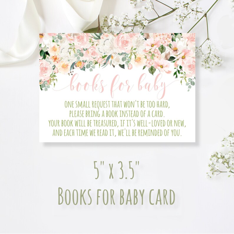 Books for Baby Shower Card Baby Shower Add on Cards Girl Etsy