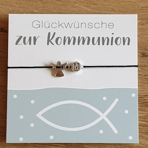 Armband Kommunion, personalisierbares Armband Kommunionkind, Schutzengel, Engelarmband zur Kommunion, Glückwünsche, Geschenk zur Kommunion