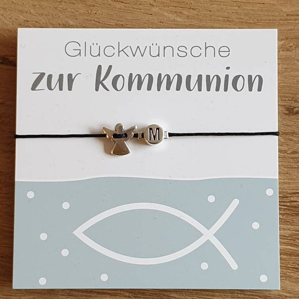 Armband Kommunion, personalisierbares Armband Kommunionkind, Schutzengel, Engelarmband zur Kommunion, Glückwünsche, Geschenk zur Kommunion