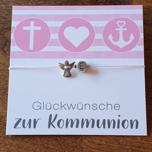 Armband Kommunion, personalisierbares Armband Kommunionkind, Schutzengel, Engelarmband zur Kommunion, Glückwünsche, Geschenk zur Kommunion