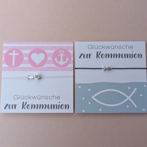 Armband Kommunion, personalisierbares Armband Kommunionkind, Fischarmband, Fischarmband Kommunion, Glückwünsche, Geschenk zur Kommunion