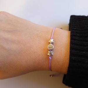 Namensarmband personalisierbar, Armband Sternenkind, Makrameermband Sterne und Buchstabe, Initalienarmband Stern, Freundschaftsband, Partner