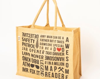 Bearded Dad Canvas Tote Bag - Natural Reusable Shopping Bag, Two Sizes Available - View #2