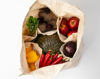 2 Farmers market grocery multi purpose bags with pockets