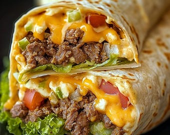 Downloadable Nacho Cheese Beef Wrap Recipe – Savory, Cheesy, and Perfect for On-the-Go