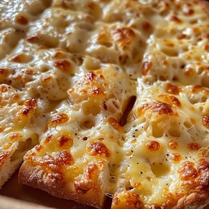 Receta de pan de queso (con base de pizza): Tarjeta imprimible de comida reconfortante y sabrosa