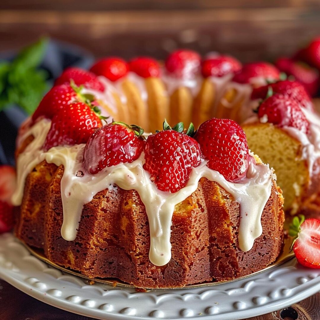 Downloadable Strawberry Cream Cheese Pound Cake Recipe – Moist ...