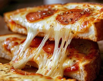 Receta de sándwich de queso a la plancha con pizza - Receta descargable