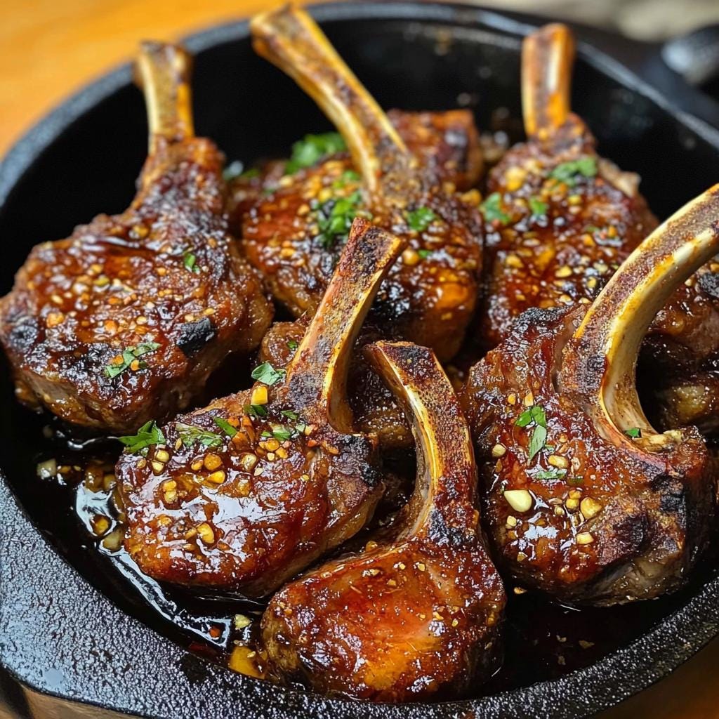 Downloadable Honey Garlic Glazed Lamb Chops Recipe - Etsy