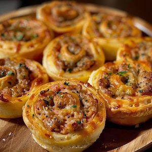 Sausage and Cream Cheese Pinwheels Recipe – Savory Appetizer – Downloadable PDF