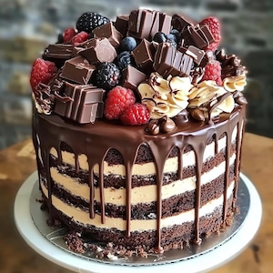 Chokladfudge-tårta i lager – Rikt och dekadent recept (nedladdning direkt) bild 1