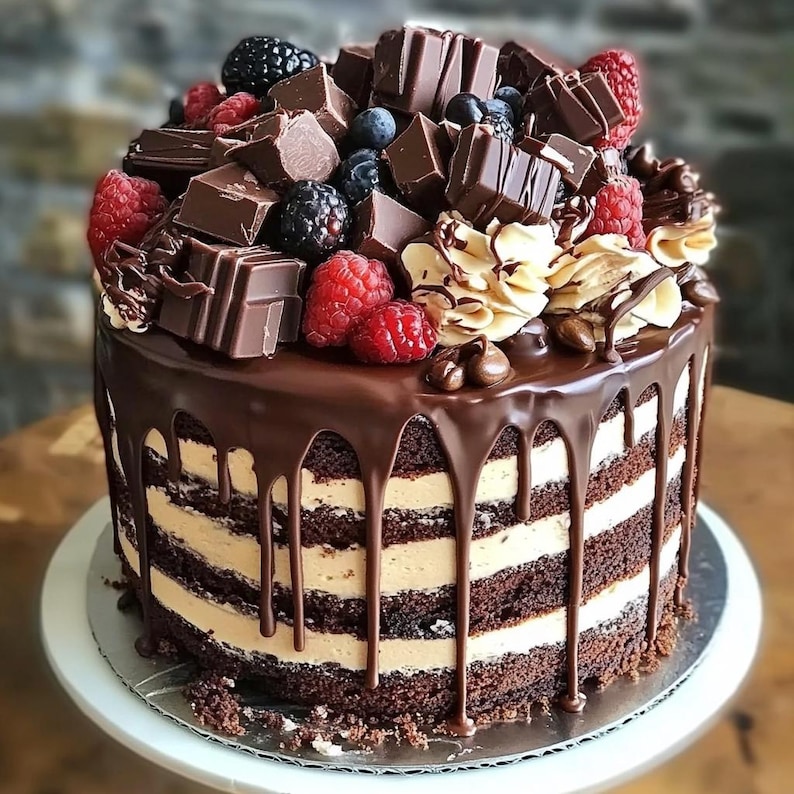 Chokladfudge-tårta i lager – Rikt och dekadent recept (nedladdning direkt) bild 1