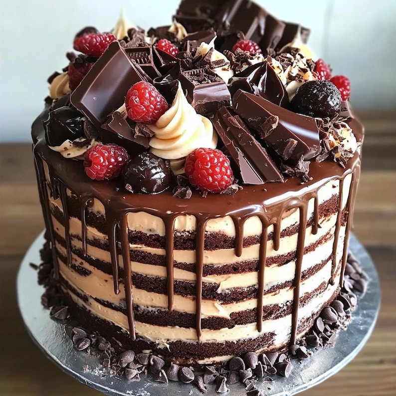Chokladfudge-tårta i lager – Rikt och dekadent recept (nedladdning direkt) bild 4