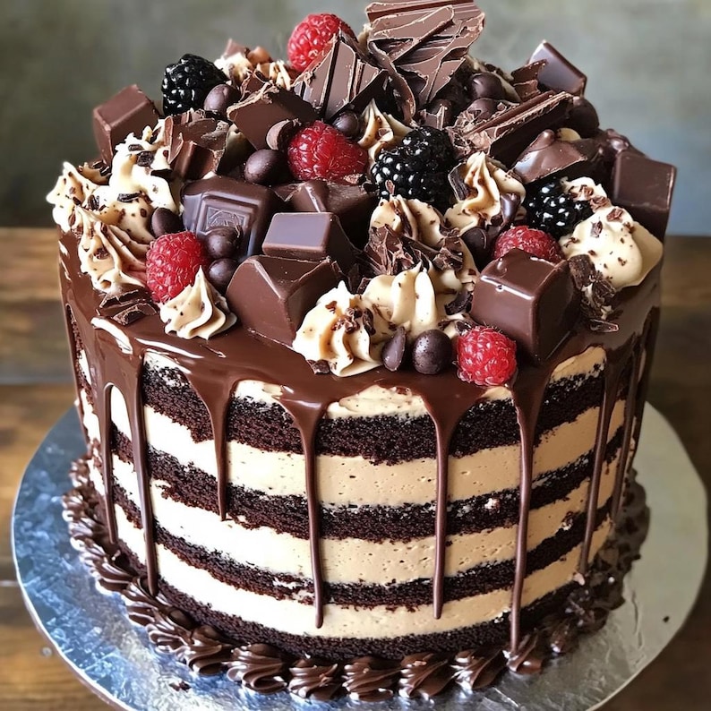 Chokladfudge-tårta i lager – Rikt och dekadent recept (nedladdning direkt) bild 2