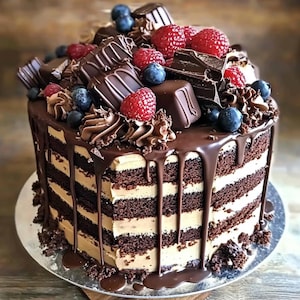 Chokladfudge-tårta i lager – Rikt och dekadent recept (nedladdning direkt) bild 3