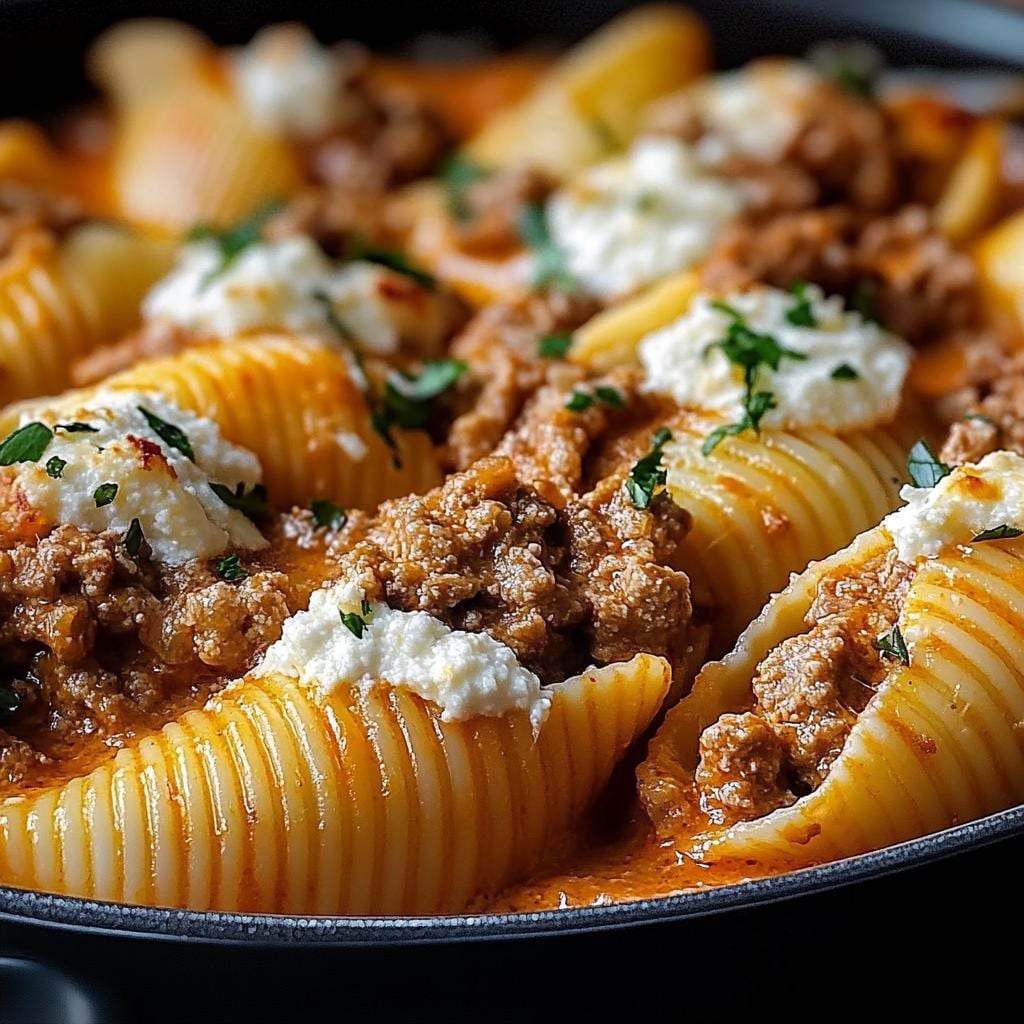 Beef-stuffed Shells With Creamy Ricotta Filling Downloadable