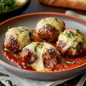 Receita de almôndegas recheadas com mussarela | Suculento e com queijo | Download digital instantâneo