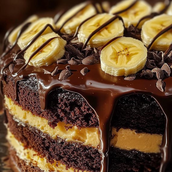 Receta de pastel de plátano y doble chocolate (guía imprimible y