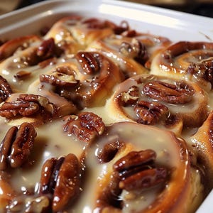 Easy Apple Pecan Cinnamon Roll Bake Recipe - Downloadable Breakfast Bliss
