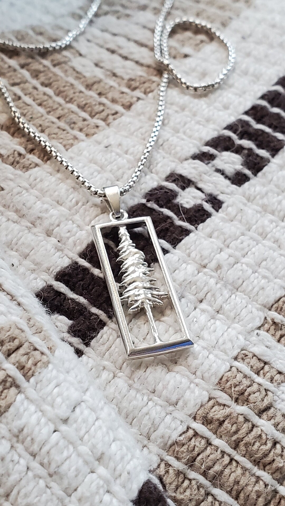 Redwood Tree Pendant Necklace With Chain Sterling Silver Nature ...