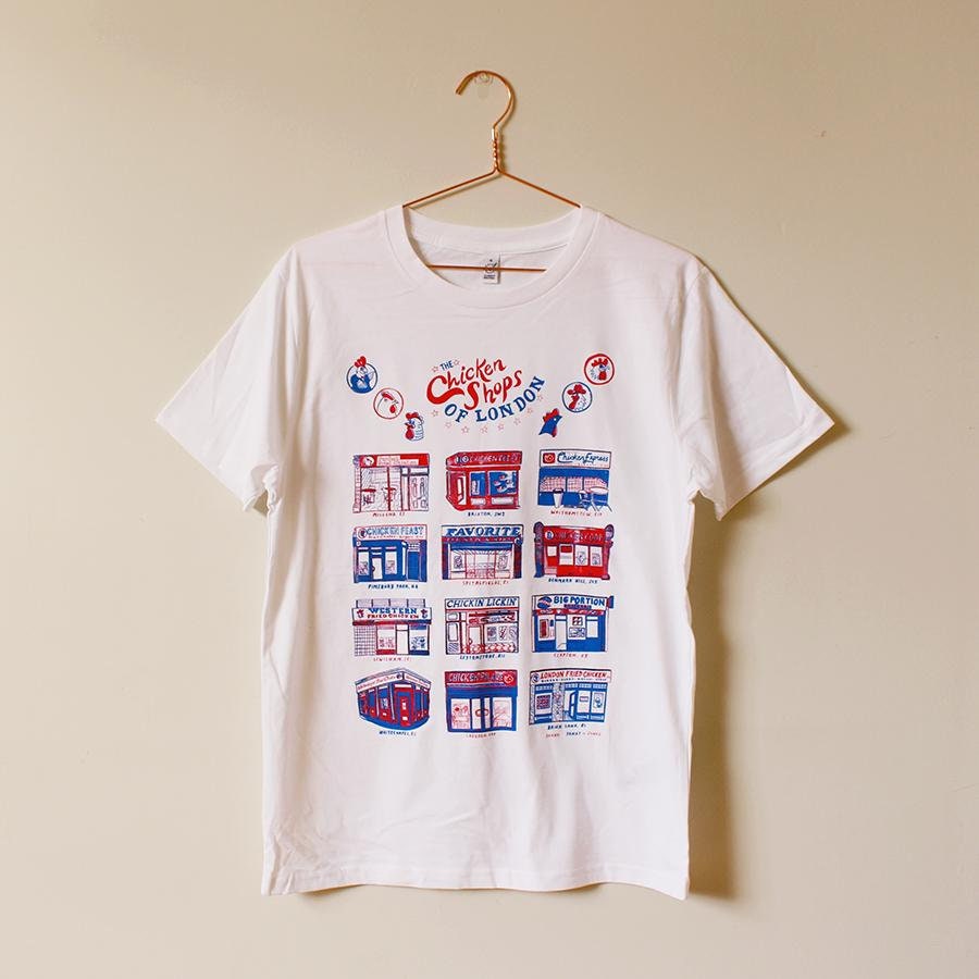 SAVE 10 Code Special 10 at Checkout.chicken Shops of London Organic Cotton Tshirt London T