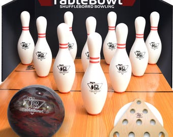 Shuffleboard Bowling Set – Hard Maple Pins, Resin Ball & Pinsetter