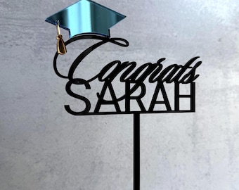 Personalized Graduation Cake Topper: Acrylic Grad Party Decor