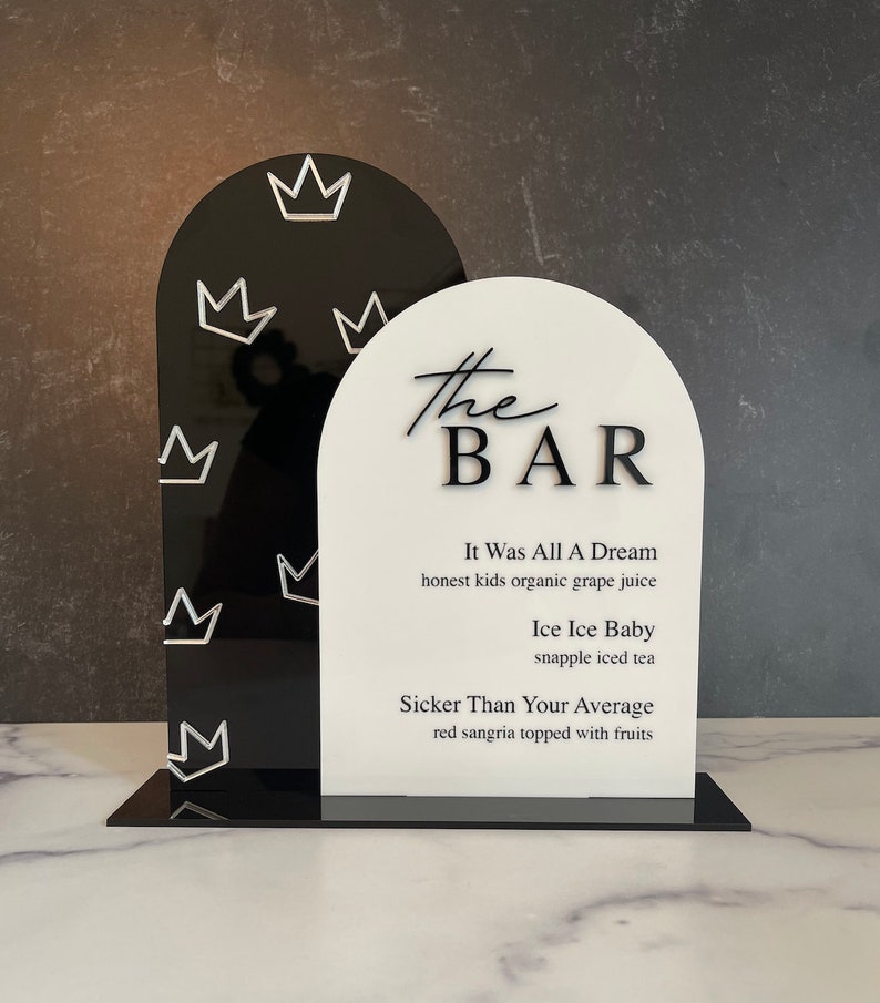 Honest Bar Sign Custom Acrylic Bar Menu Sign: Notorious One Birthday Tabletop Decor - Etsy