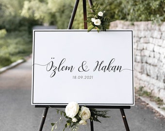 Hochzeitsschild "Pano" Willkommenstafel Empfangstafel | wedding sign signage | karsilama panosu pano | 14shubat Willkommenschild welcome