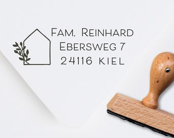 Address stamp "Home" personalized | Wooden stamp | Family stamp, individual stamp address, name stamp, move, wedding DIY